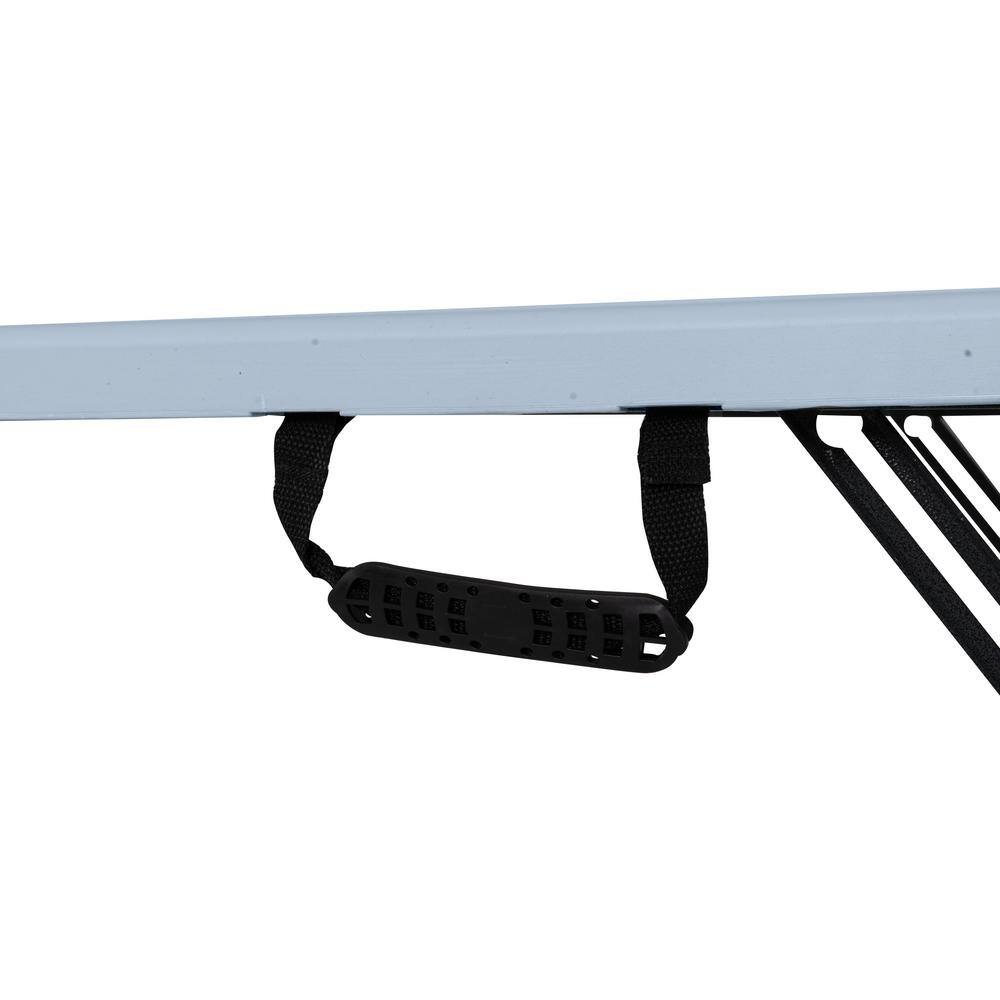 Gray Metal Frame Adjustable Height Folding Utility Table