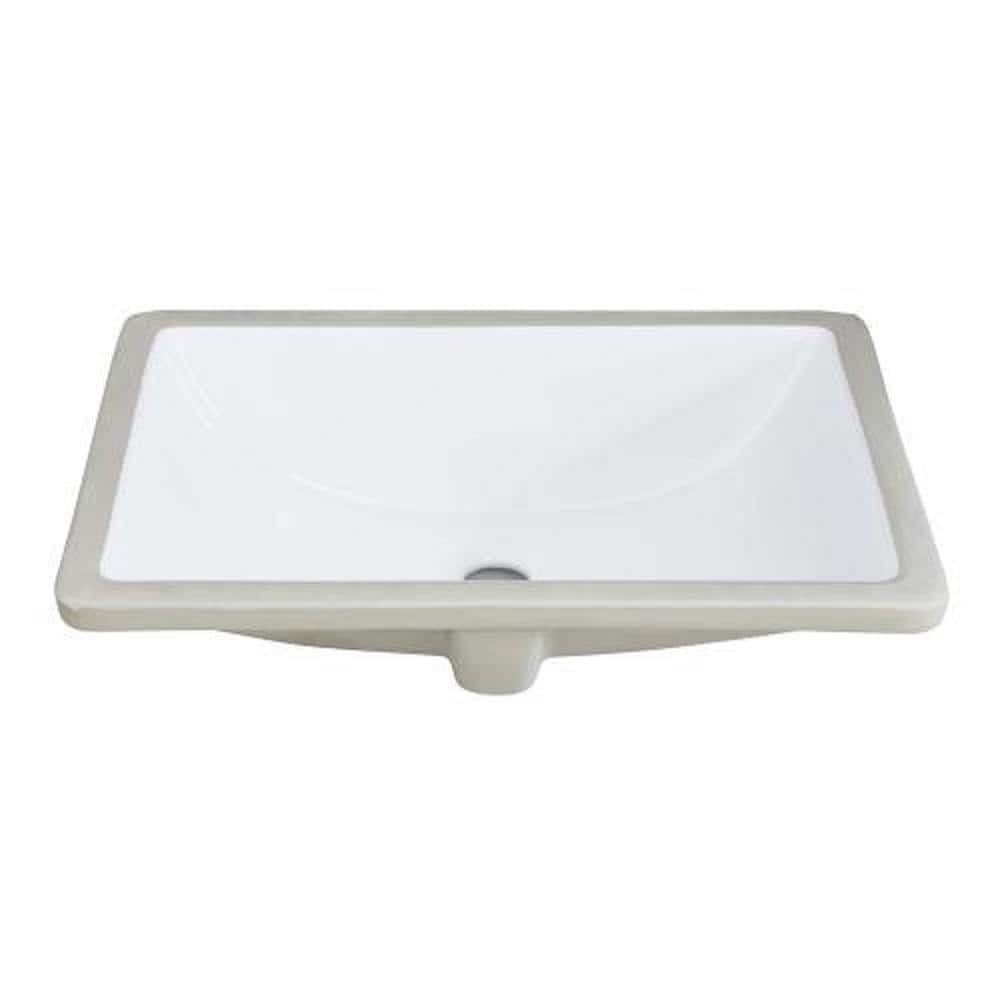 20 28 In White Rectangular Undermount Bathroom Sink With Overflow WHL   White Undermount Bathroom Sinks Whl Lqw1 9615 64 1000 