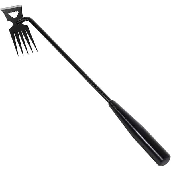 Garden Hand Weeder Tool Manganese Steel 2025 Weed Removal with Handle 5 Teeth Dual Purpose Black