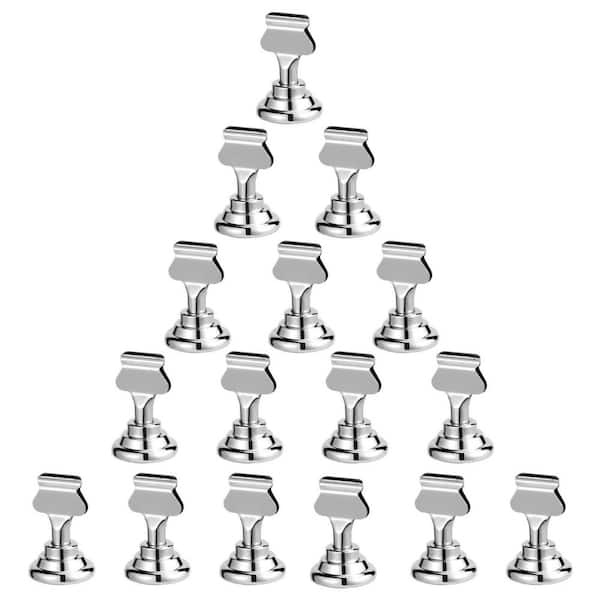 1 in. W x 1.7 in. H Silver Stainless Steel Table Card Holders for Photos, Memo Notes, Weddings (Set of 16)