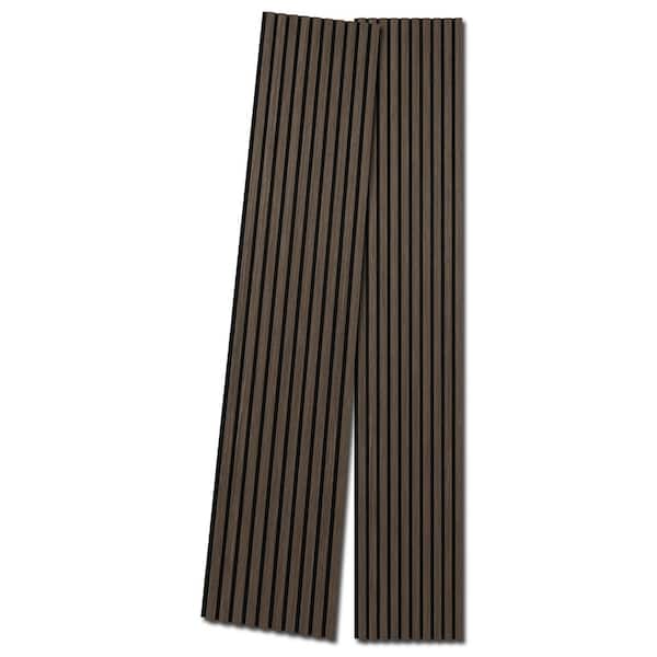 Art3dwallpanels Walnut 4/5 in. x 1-1/3 ft. x 8-1/2 ft. Acoustic MDF Decorative Wall Paneling, 3D Fluted Sound Absorbing Panel (2-Pieces)