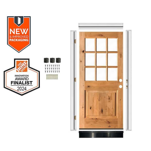 Krosswood Doors 36in.x80in. Farmhouse LH 6-Lite Clear Glass Clear
