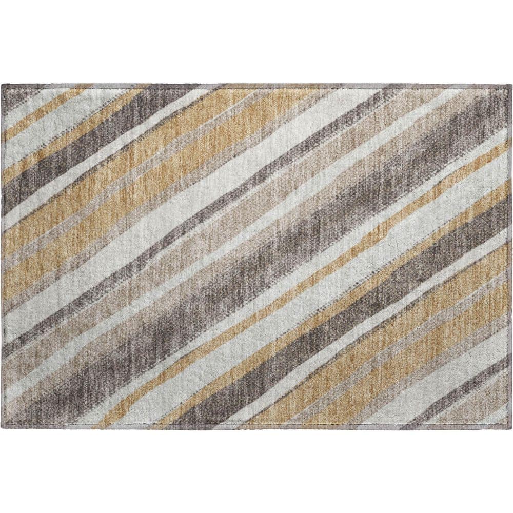 Mayfield Premium Machine Washable Abstract AMF2282 Gold 2 ft. x 3 ft. Accent Rug price history on PriceWatchPro