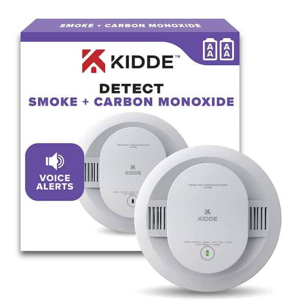 Kidde Battery Powered Combination Smoke and Carbon Monoxide Detector with Alarm LED Warning Lights and Voice Alerts