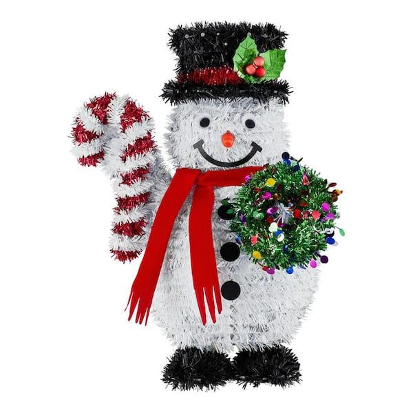 Home Accents Holiday 12 in Tinsel Table Top Snowman 3D-SMCC - The Home ...