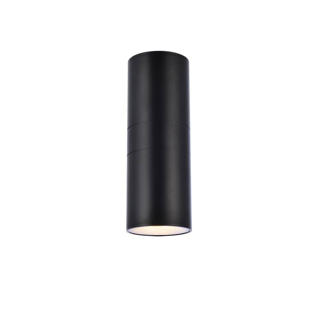 Timeless Home 1-Light Tubular Black LED Outdoor Wall Sconce