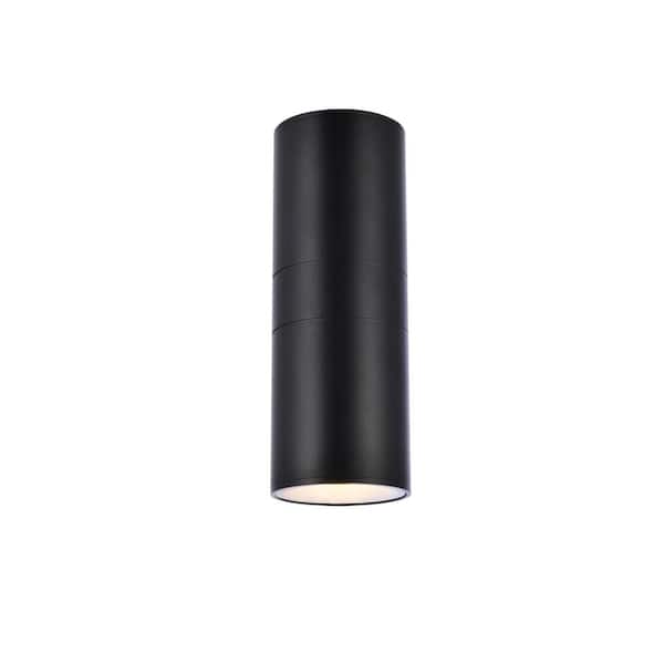 Unbranded Timeless Home 1-Light Tubular Black LED Outdoor Wall Sconce