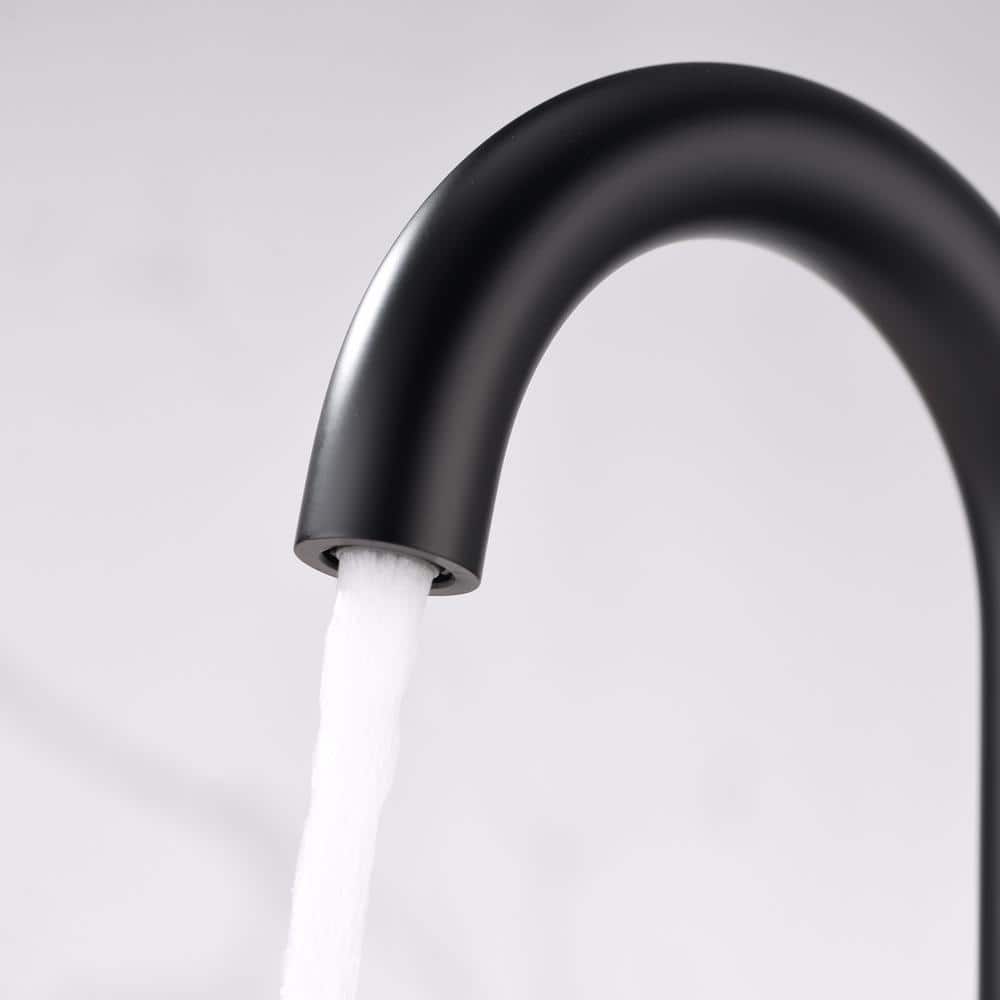 Matte Black Single Hole Bathroom Faucet with Drain Assembly