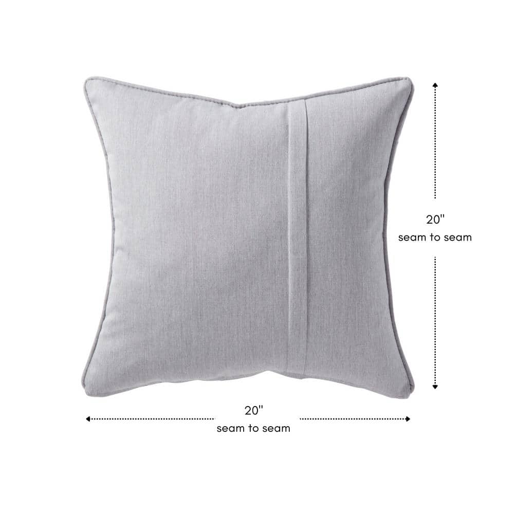 Granite Sunbrella Outdoor Square Throw Pillow Set, 20"x20"