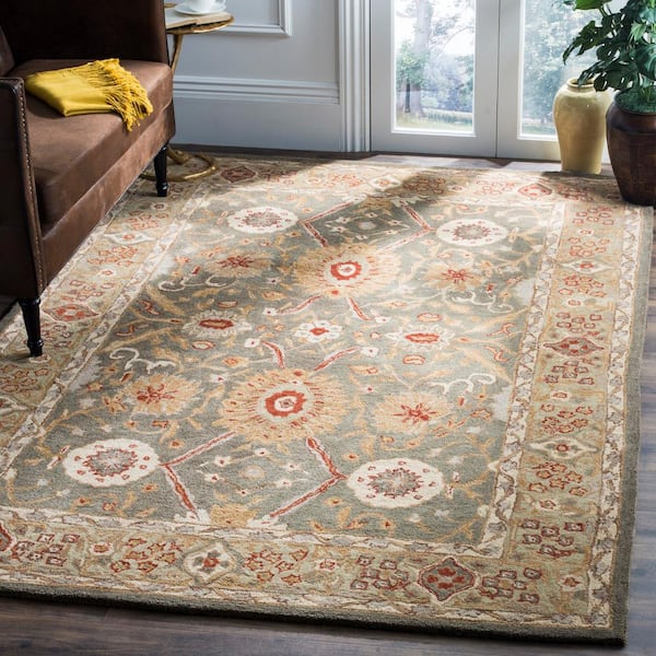 Anatolia Sage/Ivory Doormat 3 ft. x 5 ft. Border Area Rug