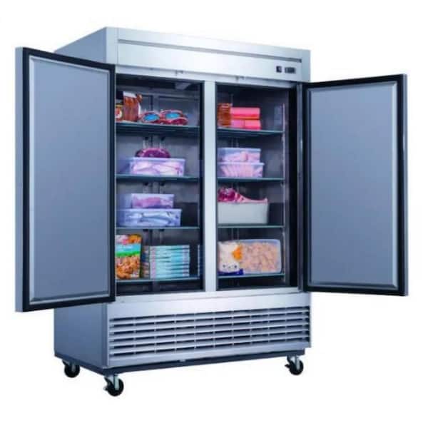 55in 47cu.ft. Commercial Auto-Defrost Upright 2 Door Refrigerator in Stainless Steel