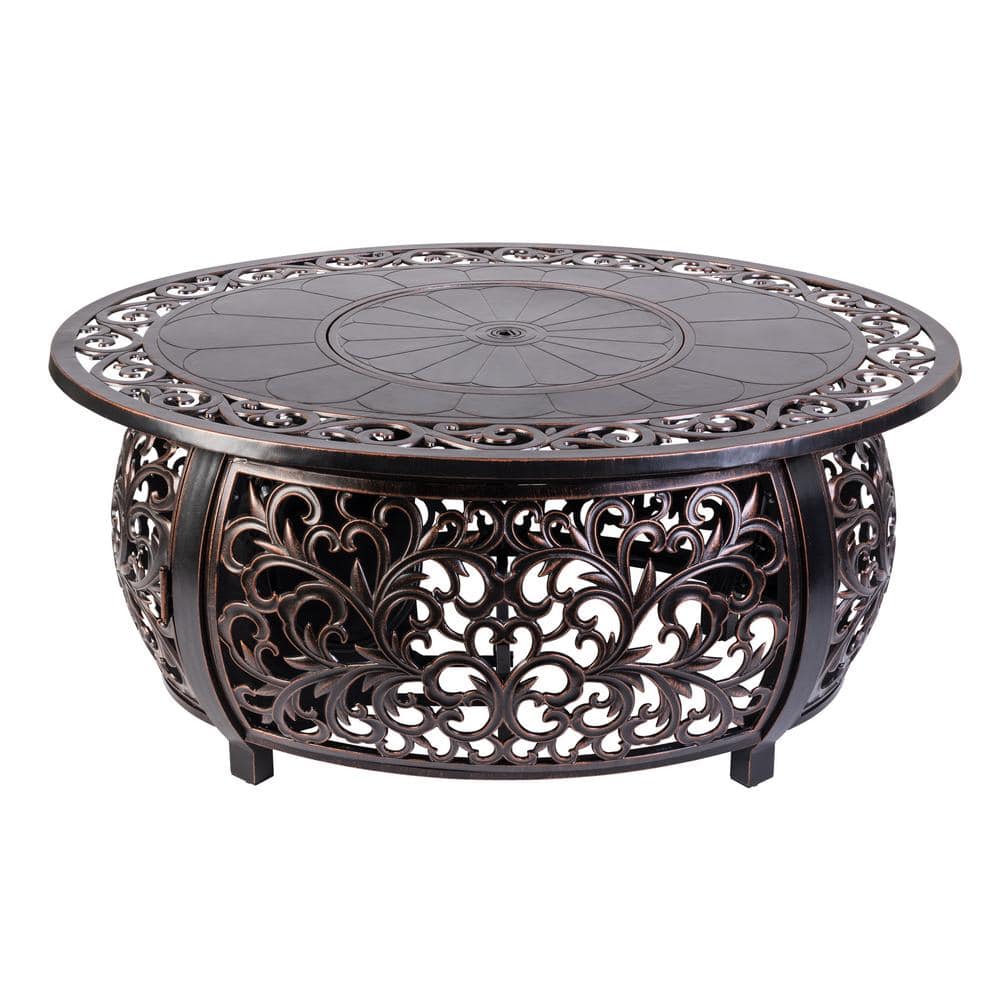 53" Bronze Cast Aluminum Gas Fire Pit Table