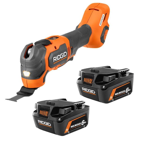 18V 6.0 Ah MAX Output Lithium-Ion Batteries (2-Pack) with 18V Brushless Cordless Multi-Tool
