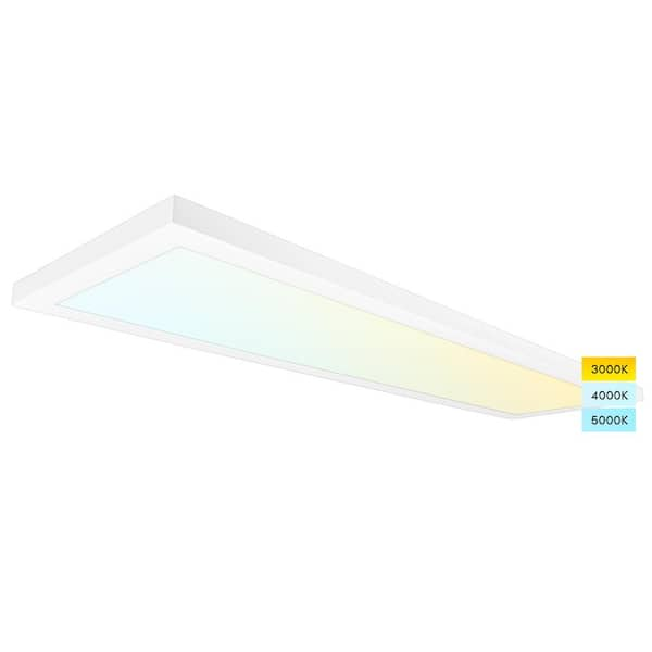 LUXRITE 12 in. x 48 in. 4000 Lumens Selectable LED Flush Mount 40