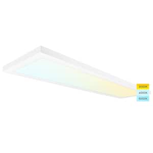 12 in. x 48 in. 4000 Lumens Selectable LED Panel Light 40-Watt 3 Color Options Flush Mount Damp Rated UL-Listed (2-Pack)