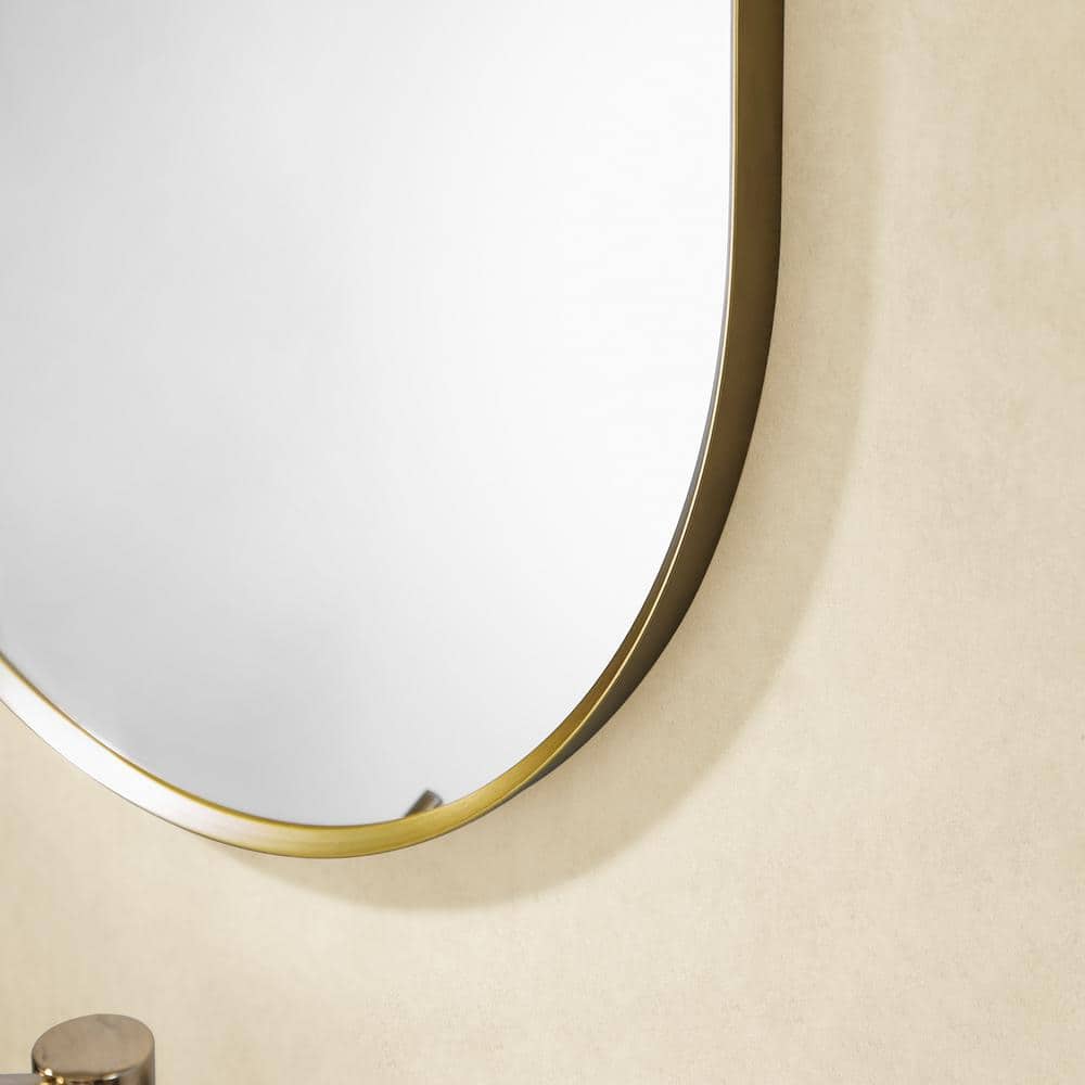 Ispra 36" Oval Bathroom Vanity Mirror in Brushed Gold