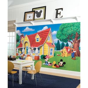 Mickey & Friends Chair Rail Prepasted Mural 6 ft. x 10.5 ft. Ultra-strippable Wall Applique US/MEXICO/