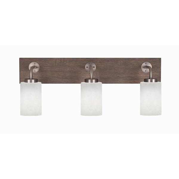 Unbranded Kirby 26 in. 3-Light Graphite and Painted Distressed Wood-look Metal Vanity Light
