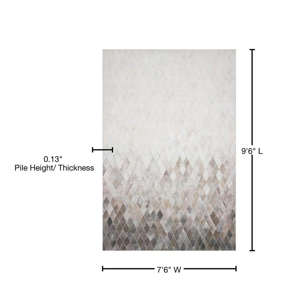 Gray Rectangular Cowhide Patchwork 8' x 10' Rug
