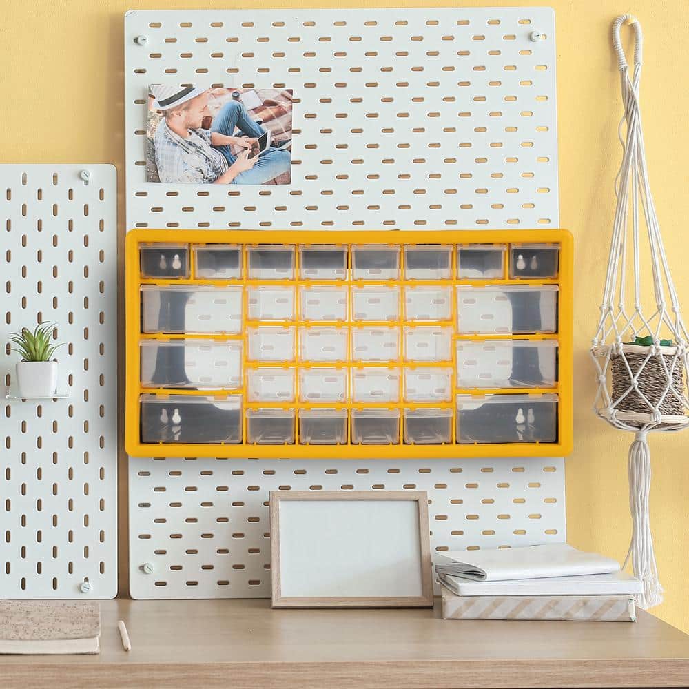 Yellow and Black 30-Drawer Plastic Small Parts Organizer
