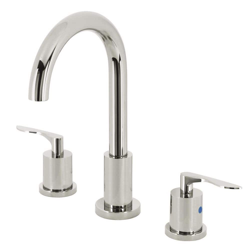 Serena 2-Handle High Arc 8 in. Widespread Bathroom Faucets with Brass Pop-Up in Polished Nickel price history on PriceWatchPro