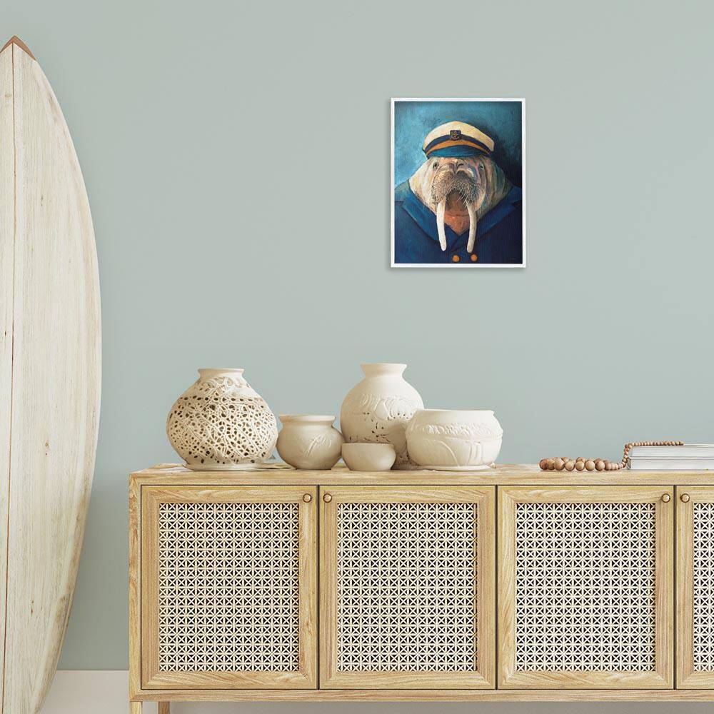 Sailor Captain Walrus by Kamdon Kreations White Framed Animal Giclee Art Print 20 in. x 16 in. price history on PriceWatchPro
