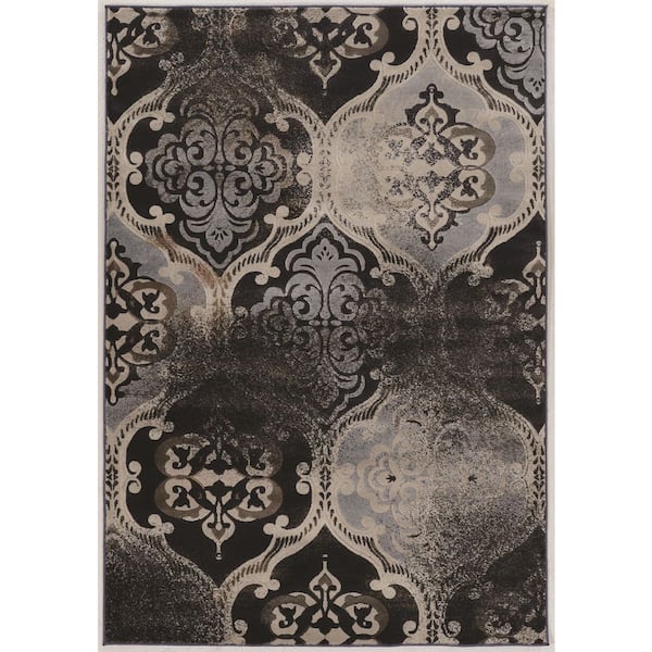 Jewel Blue 8 ft. x 10 ft. Traditional Loomed Medallion Polypropylene Rectangle Indoor Area Rug
