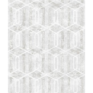 Stormi Light Grey Geometric Paper Strippable Wallpaper (Covers 57.8 sq. ft.)