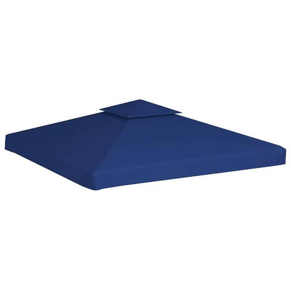 Gazebo Replacement Canopy Top Cover-9.8'x9. 8' Dark Blue 1 oz/sq. ft PVC, UV & Waterproof for Sun & Rain Protection