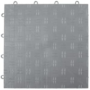 Garage Tiles Interlocking 1 ft. W x 1 ft. L Silver Garage Floor Covering Tile 50 pcs Polypropylene Garage Flooring Tile