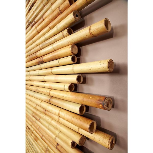 Pack of 16 Natural THICK bamboo Stakes 5 Feet Tall About Half Inch Diameter Natural Yellow 
