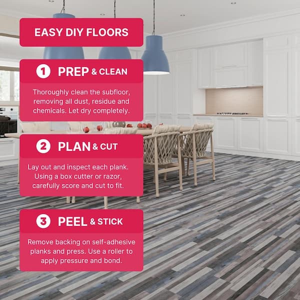 BaseCore Quilt 12 MIL x 6 in. W x 36 in. L Peel and Stick Waterproof Luxury Vinyl Plank Flooring (54 sqft/case)