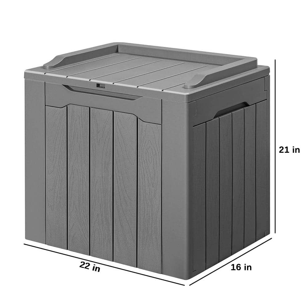 Gray 30 Gallon Lockable Weather-Resistant Plastic Deck Box
