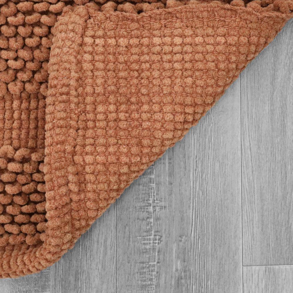 Burnt Orange Cotton Chenille Non-Slip Bath Mat 27" x 45"