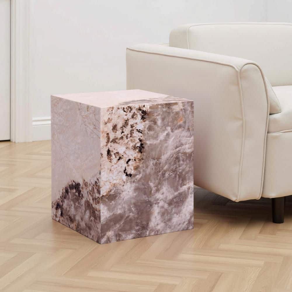 Itah 16 in. White and Brown Square Wood End Table price history on PriceWatchPro