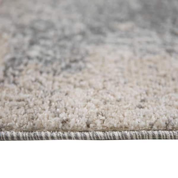 Yasmin 9 x 12 Cream Abstract Pattern Area Rug for High Traffic Living Room Dining Room Bedroom