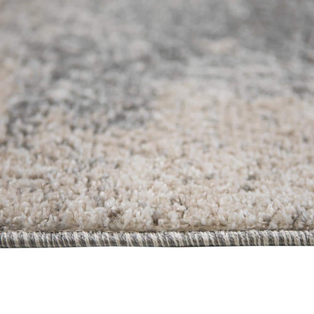 Elysian Cream Abstract Synthetic 8' x 10' Area Rug