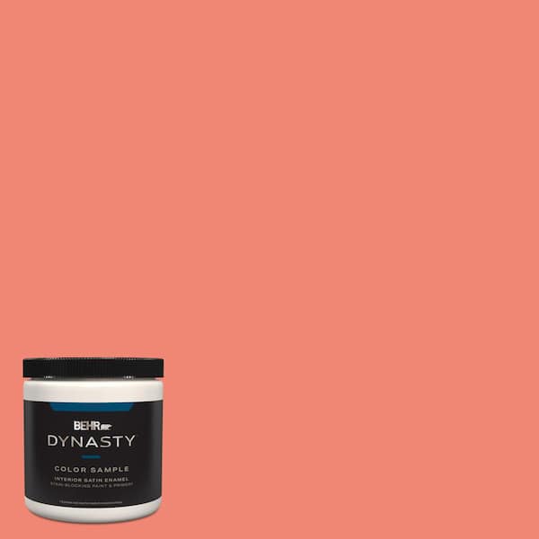 BEHR DYNASTY 8 oz. #T16-07 Coralette Satin Enamel Stain-Blocking Interior/Exterior Paint & Primer Sample