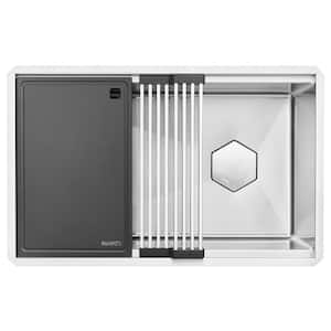 Ruvati Roma Hex 30 in. Undermount Single Bowl 16-Gauge Stainless