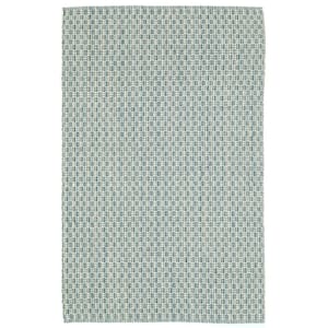 Green/White 5 ft. x 8 ft. Rectangle Striped Wool, Jute Area Rug