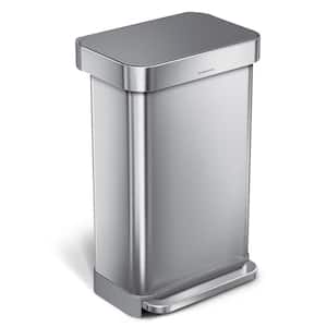 simplehuman 45L Rectangular Liner Rim Step Kitchen Trash Can