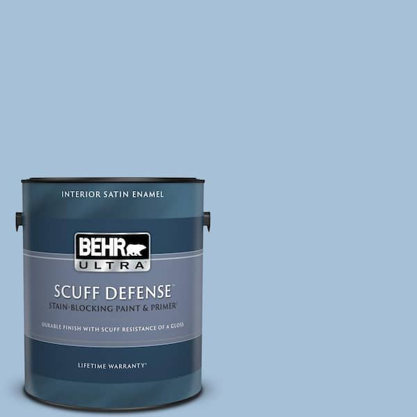 BEHR ULTRA 1 gal. #580D-4 Skysail Blue Extra Durable Satin Enamel Interior Paint & Primer