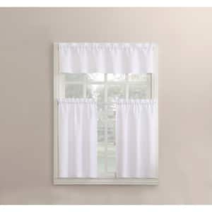 White Solid Rod Pocket Room Darkening Curtain - 54 in. W x 36 in. L