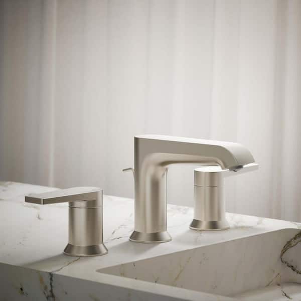 Hint 8 in. Widespread 2-Handle Bathroom Faucet in Vibrant Brushed Nickel