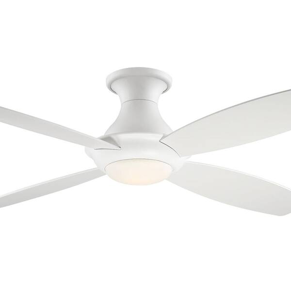 Fifth and Main Lighting Bayview 52 in. LED White Hugger Ceiling Fan
