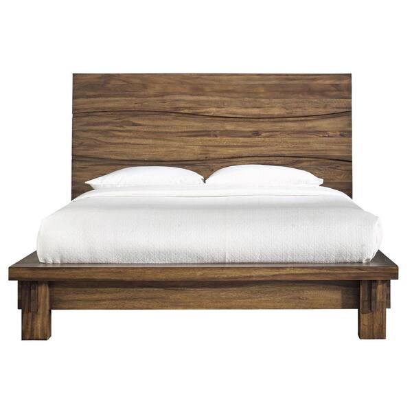 Modus Furniture Ocean Dark Wood With, Wood Bed Frame With Headboard King