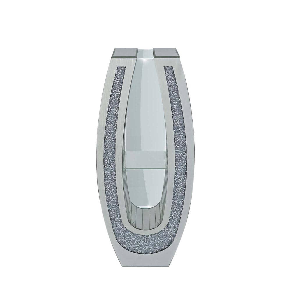 "35.82""U-shaped Tall silver glass acrylic crushed diamond floor vase,transparent glass body modern decorative mirror vase" price history on PriceWatchPro