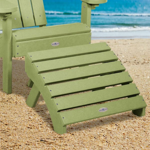 Bahia Verde Palm Green Recycled Plastic Folding Adirondack Outdoor Ottoman 1-Pack