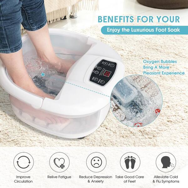 Costway Portable Electric Foot Spa Bath Tub Automatic Roller Motorized  Massager in Green EP24120GN - The Home Depot