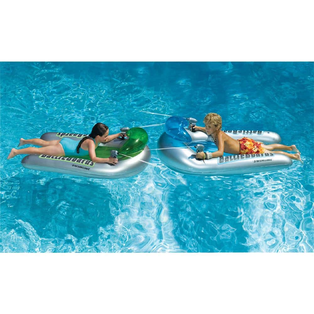 Swimline Battleboard Squirter Swimming Pool Float Set, Silver -  90792
